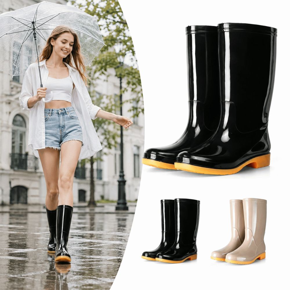 Women Kitchen Accessories - Non-slip Women's Long Rain Boots High-Top