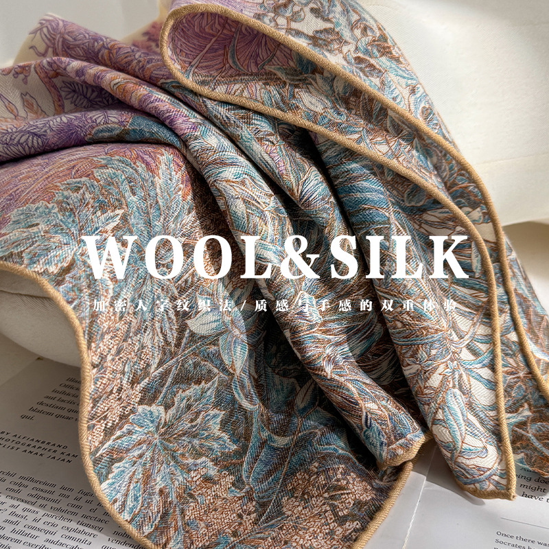 Women Accessories Sale - Silk Wool Scarves Woman Foulards Femme