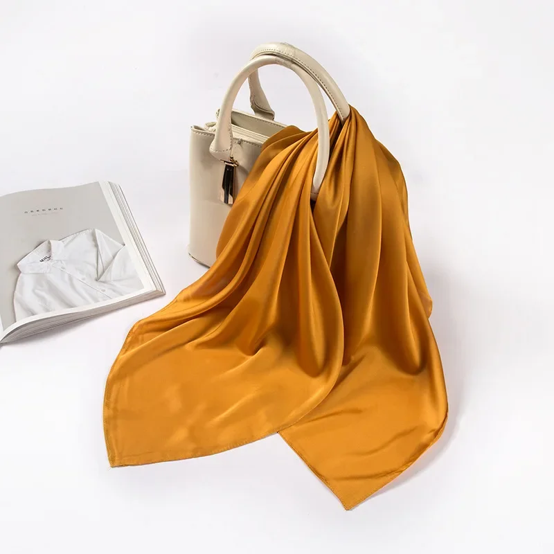 Satin Scarf Women 70cm Solid C - đánh giá và giá Silk Scarf Square