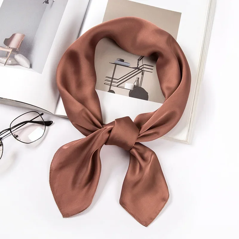 Satin Scarf Women 70cm Solid C - đánh giá và giá Silk Scarf Square