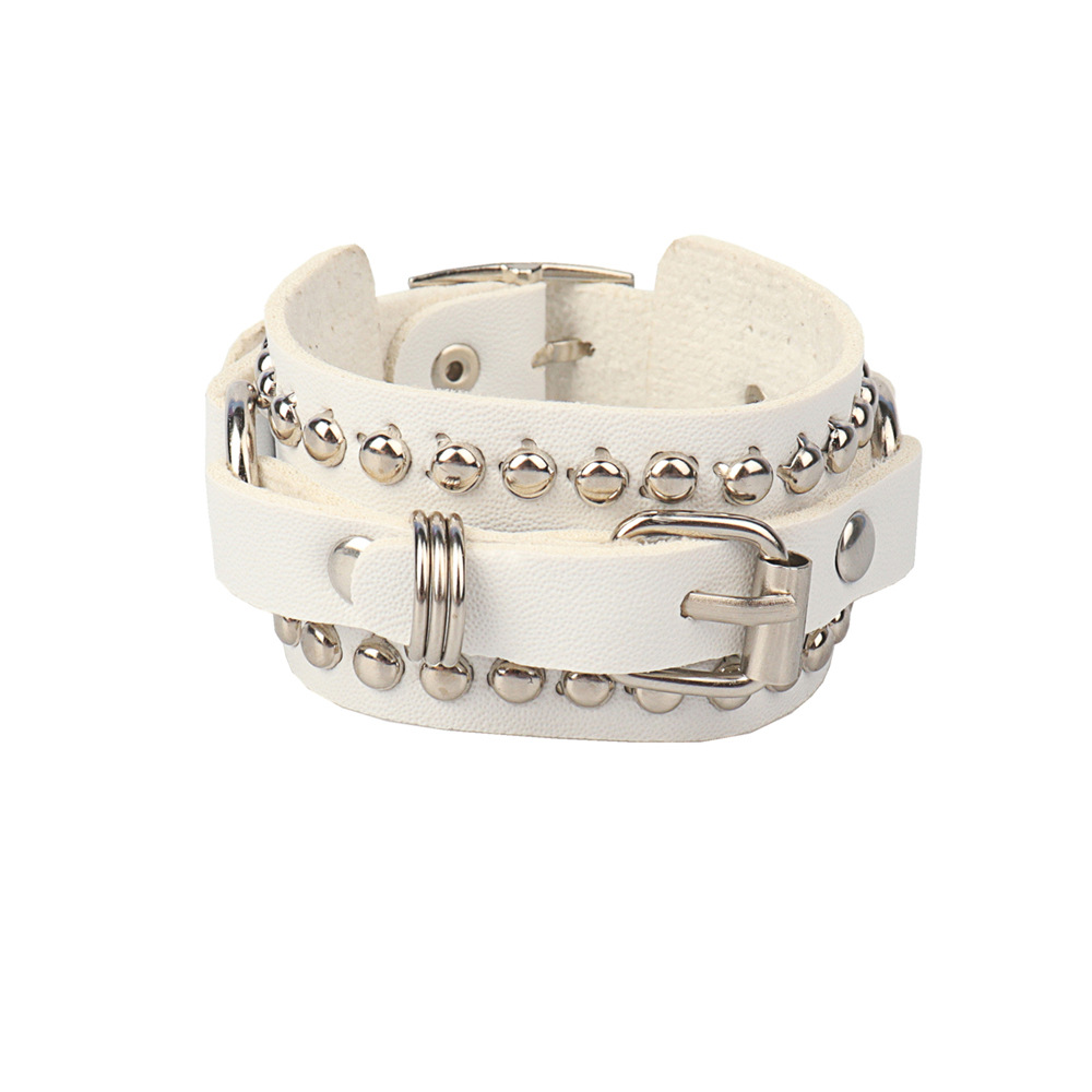 Goth Black Leather Wristband B - đánh giá và giá Women'S Emo Accessories