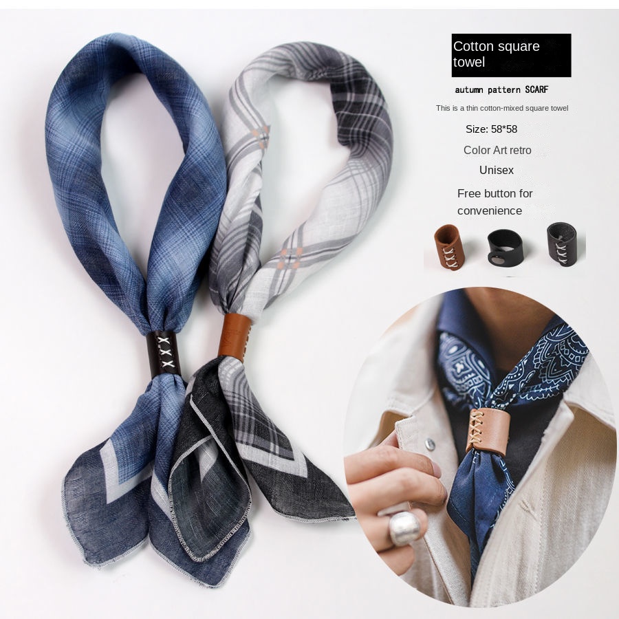 Men's Square Scarf with Button - đánh giá và giá Silk Scarf Square