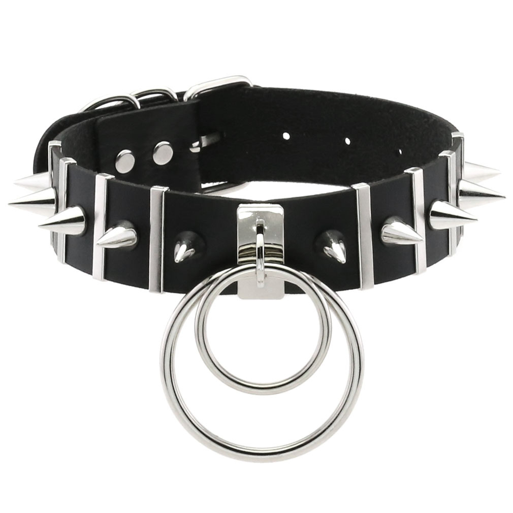 Lớn Gai Choker Da Cổ Kim Loại  - đánh giá và giá Women'S Emo Accessories