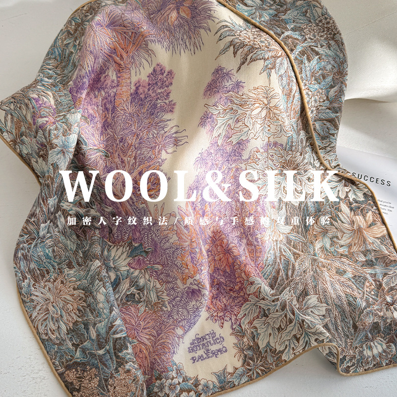 Silk Wool Scarves Woman Foular - đánh giá và giá Women Accessories Sale