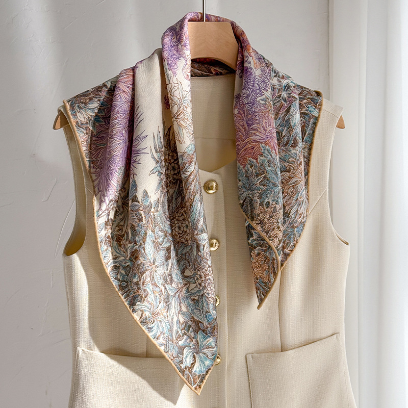 Silk Wool Scarves Woman Foular - đánh giá và giá Women Accessories Sale