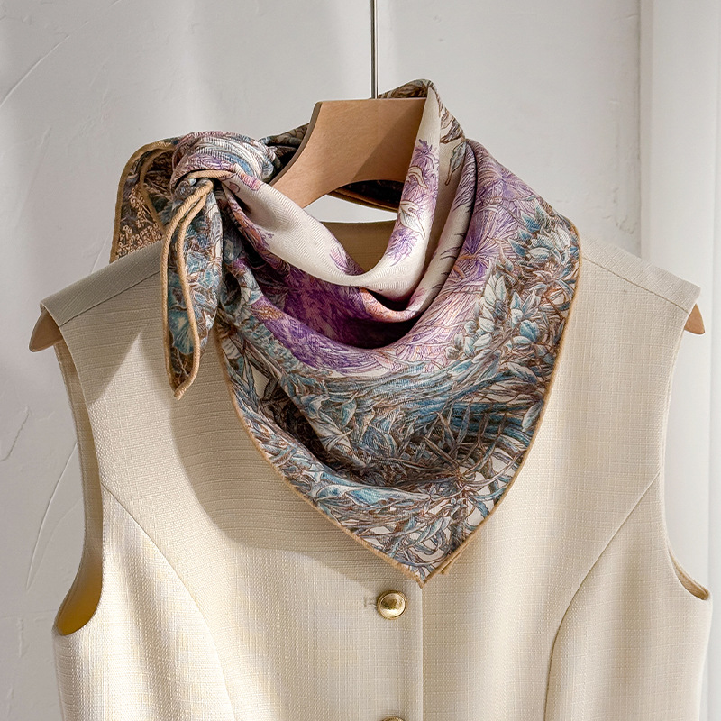 Silk Wool Scarves Woman Foular - đánh giá và giá Women Accessories Sale